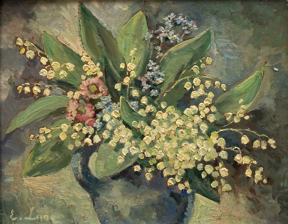 Evgenija Aleksandrovna Lang (1890 Moscow - 1973 Moscow) Bouquet Of Lilies Of The Valley 