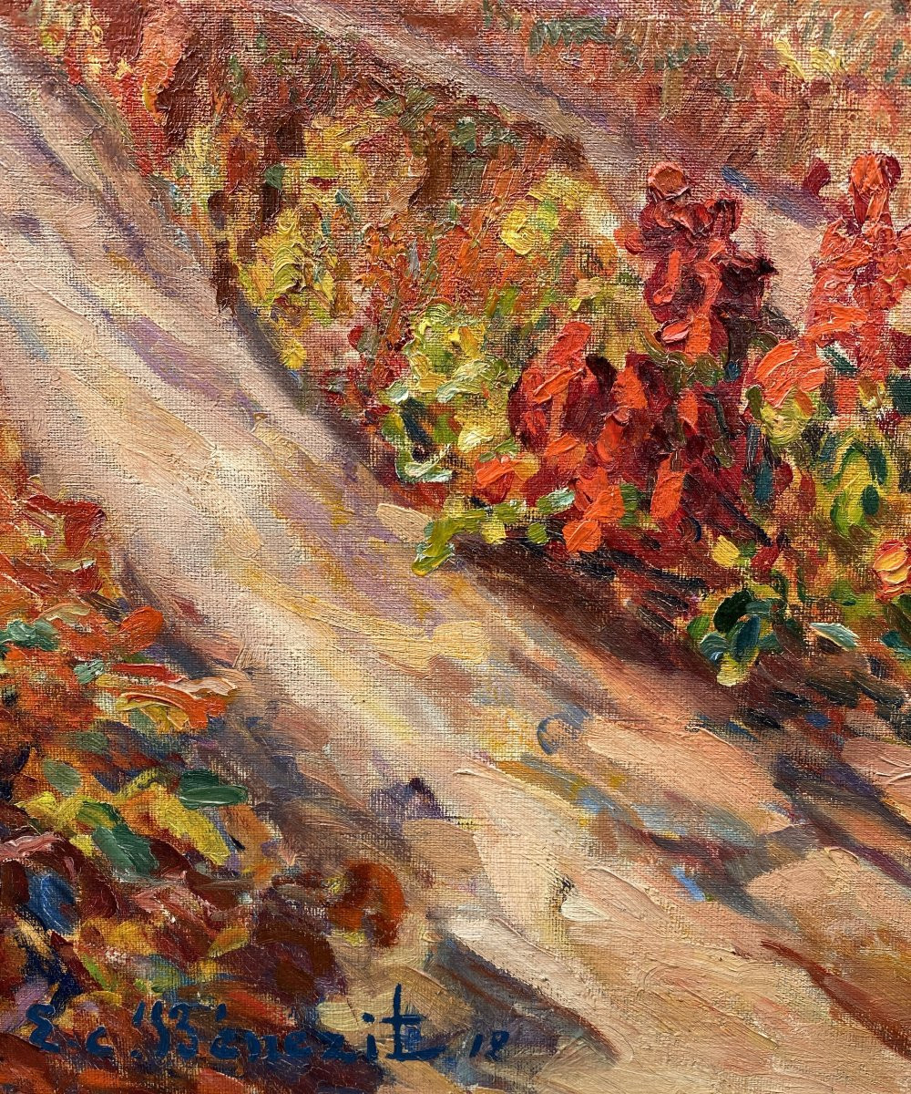 Emmanuel-Charles Bénézit (1887 Paris - 1975 Hyères) Paysage aux environs de Bormes les Mimosas-photo-3