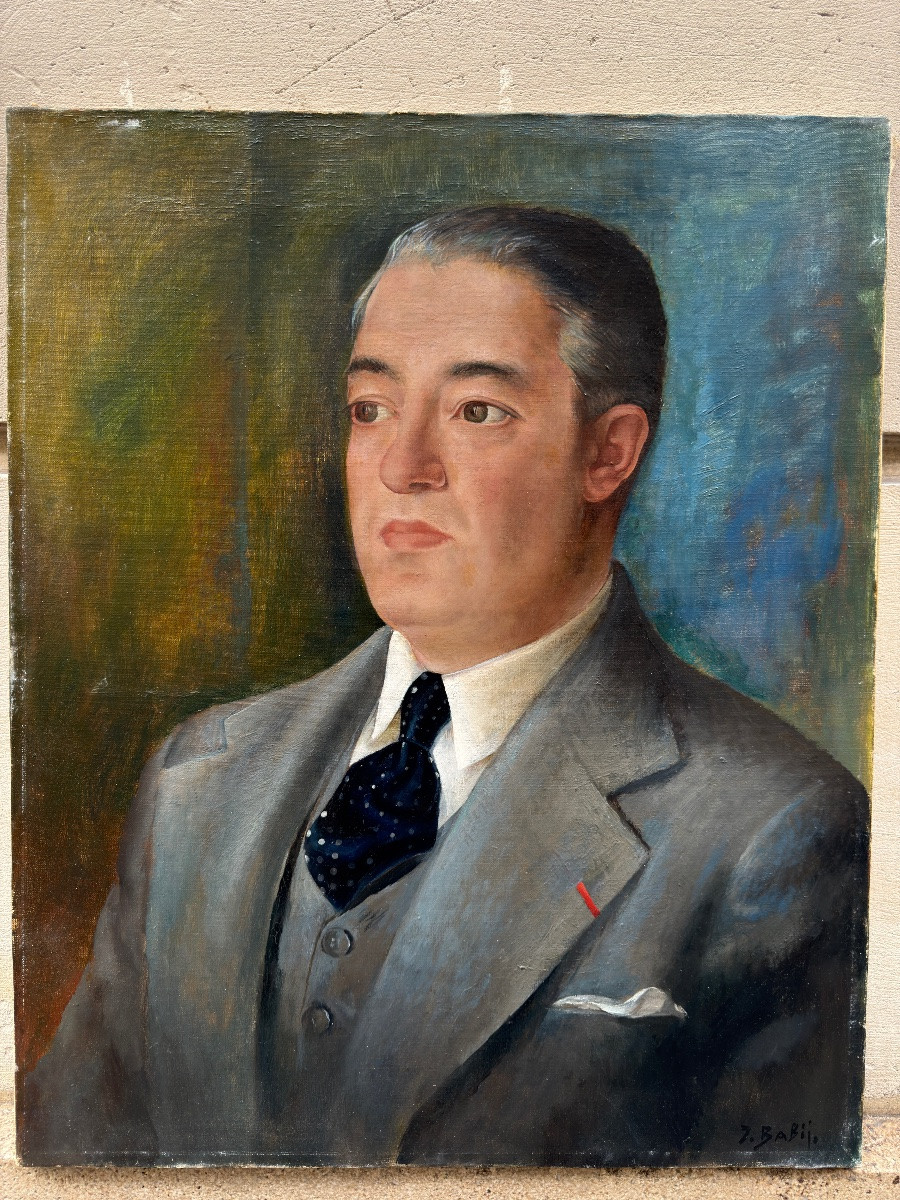 Ivan Babij (1896 Kherson - 1974 Germany) Portrait Of A Man With The Legion Of Honour -photo-4