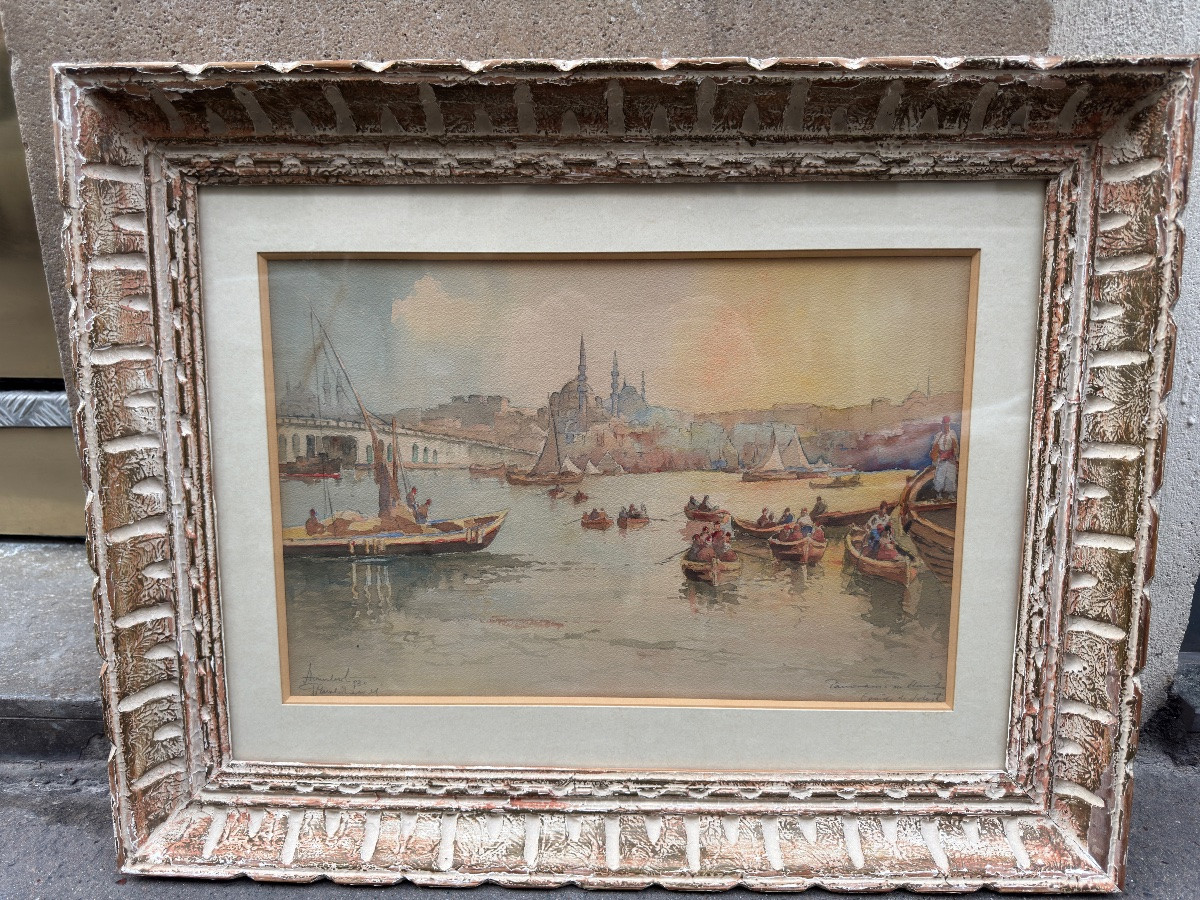 Jozef PAWLIKIEWICZ (1894-1930) Panorama d'Istanbul Turquie 1930 -photo-4