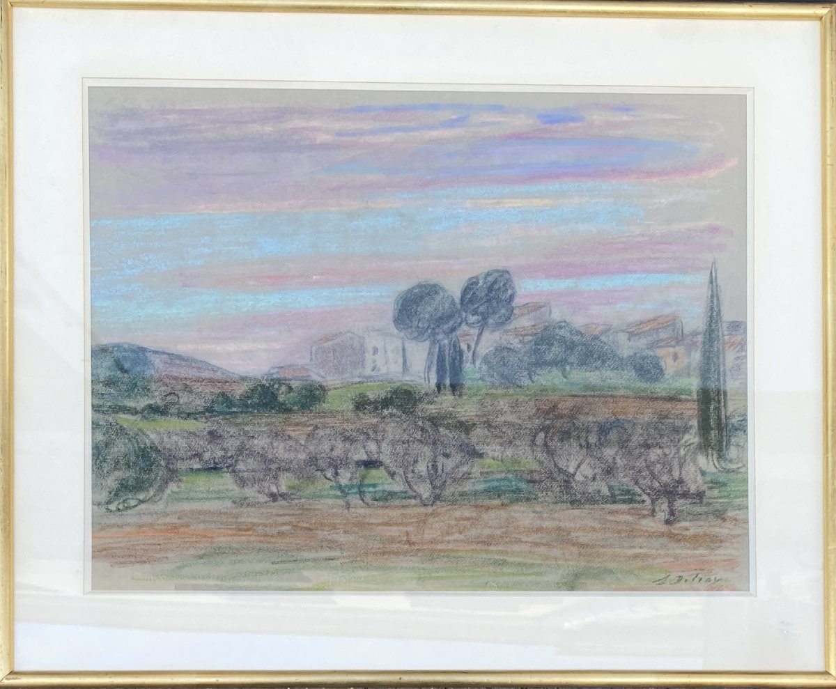 Léon Detroy (1859 Chinon - 1955 Saint Germain d'Arcé) Mediterranean Landscape-photo-4