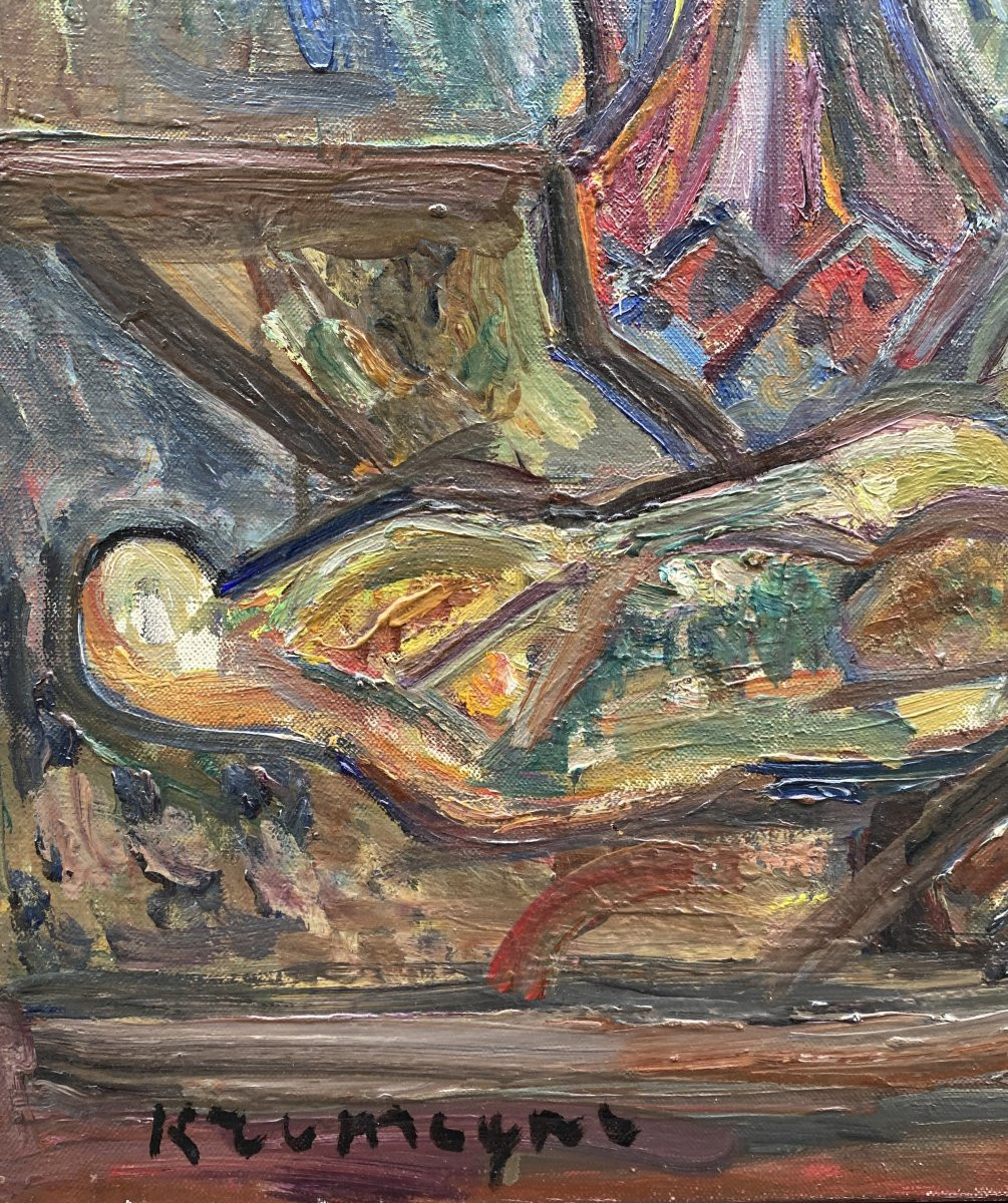 Pinchus Krémègne (1890 Zaloudock - 1981 Céret) français d'origine lituanienne Nature Morte -photo-3