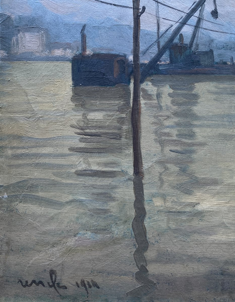 Raymond Renefer (1879 Bétheny -  1957 Andrésy) Bord de Seine  -photo-2