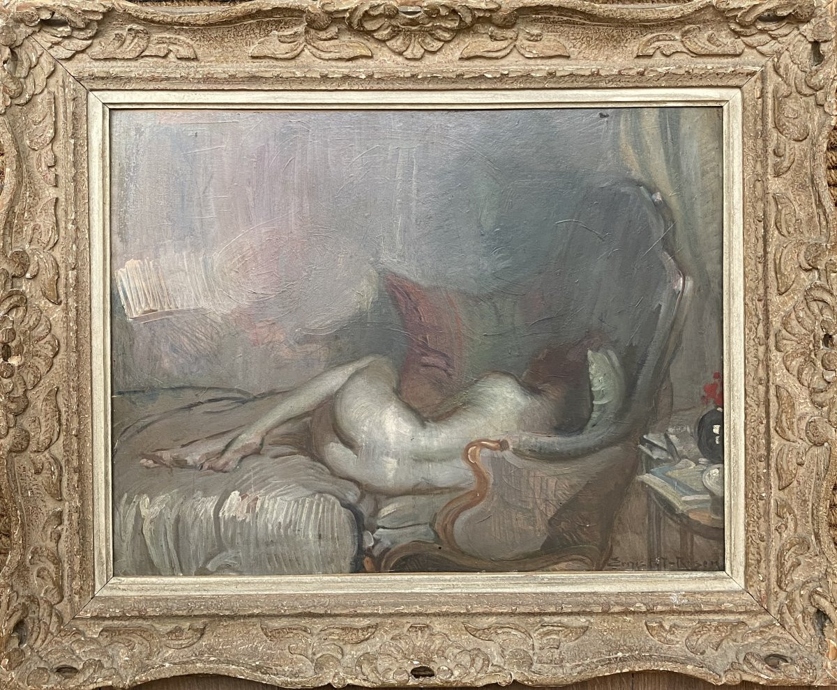 Ernest Tower Rosen (1877 Berlin - 1926) Allemagne Femme nue au divan -photo-4