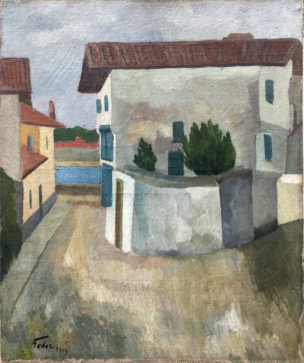 Adolphe Feder (Odessa 1886 - Auschwitz 1943) Empire Russe Village au Pays Basque 