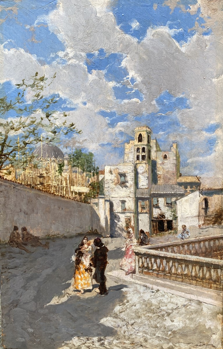 Ecole espagnole fin XIXème siècle Église espagnole 