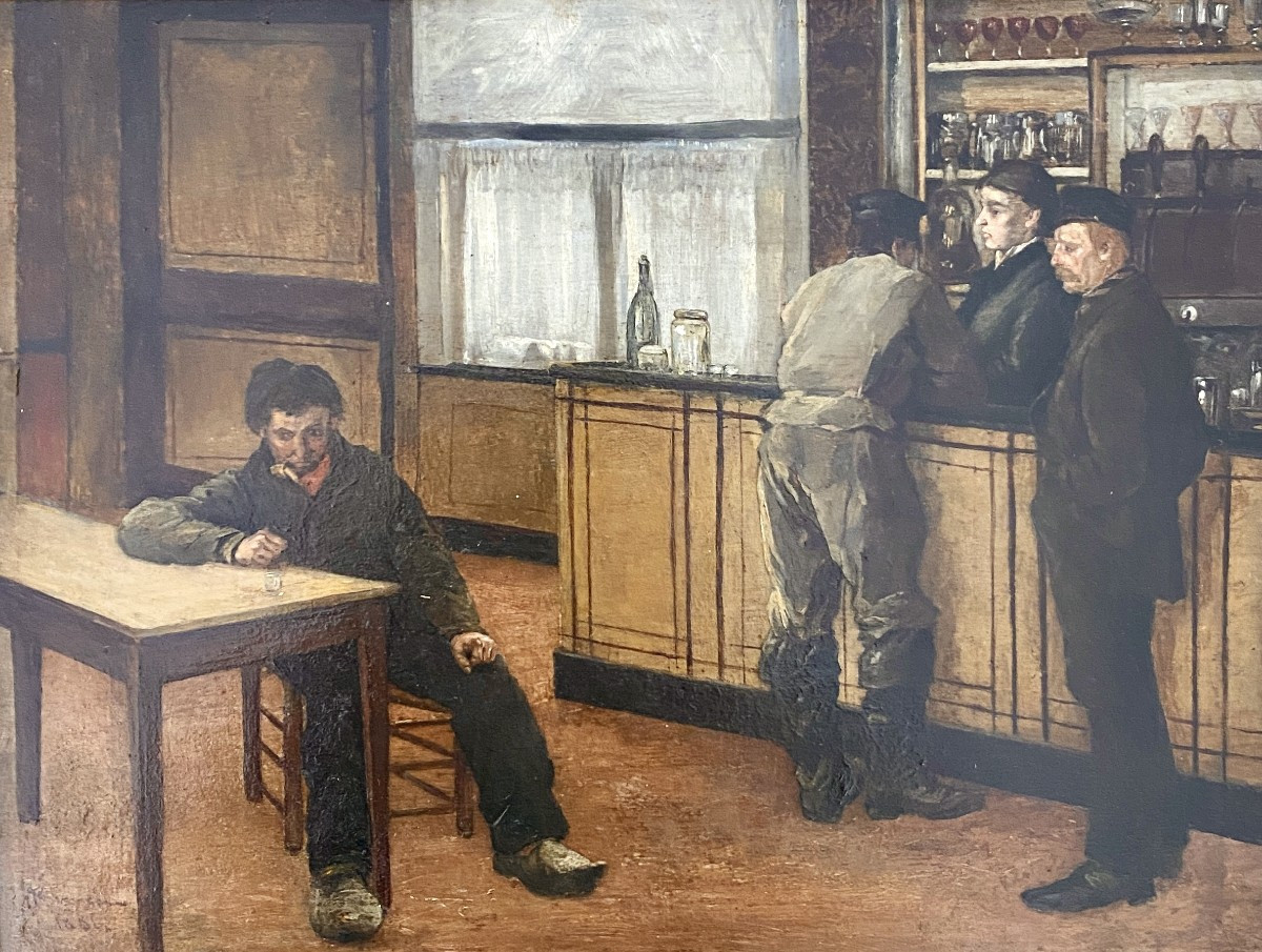Johannes Lodewijk Moerman (batavia 1850 - 1896 Berchem) Belgium Bar Scene