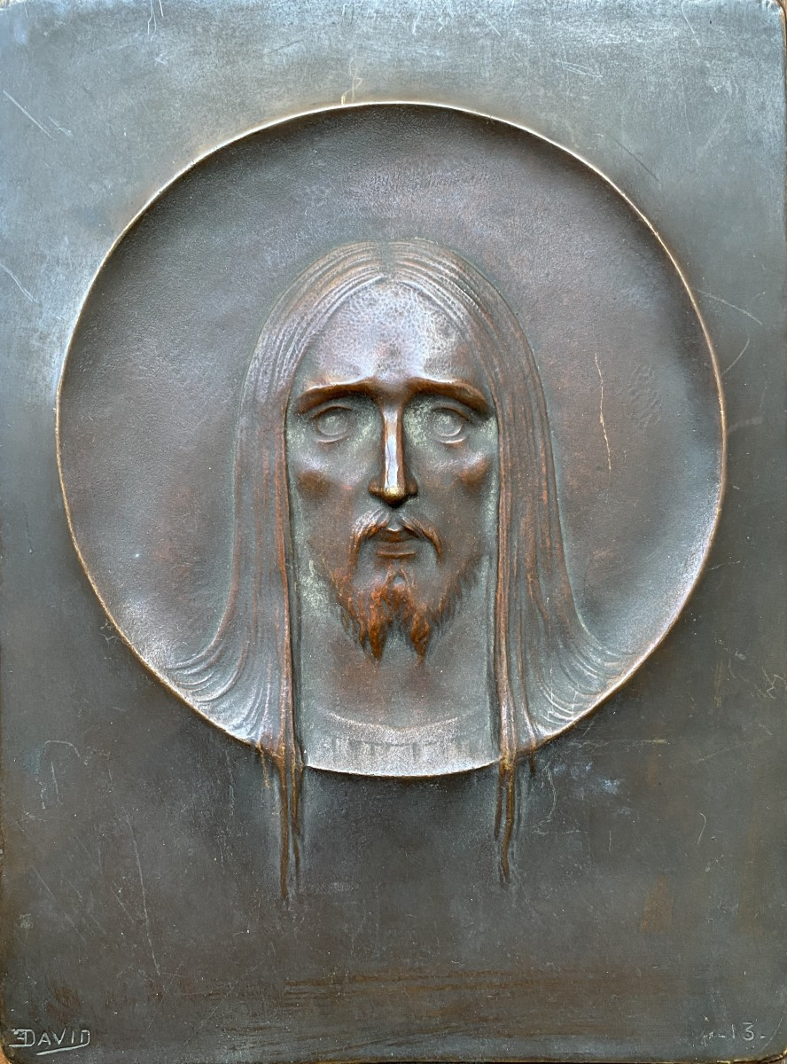 Étienne David (XIX - XX) Médaillon du Christ 