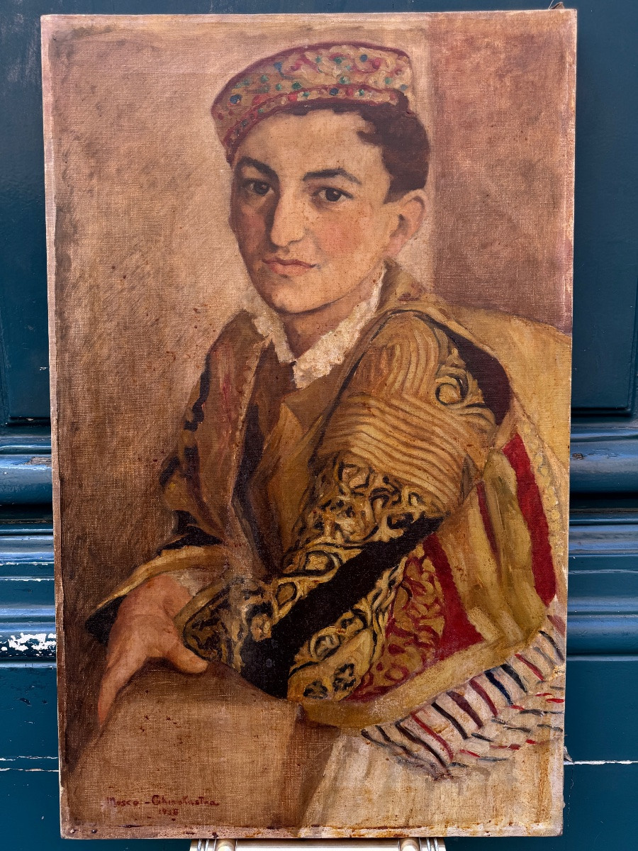 Despina GHINOKASTRA ISTRATI (1912-1977) Portrait d'un jeune garçon roumain 1938-photo-3