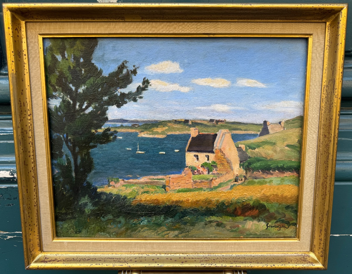 Lucien SEEVAGEN (1887-1959) Paysage de l'ile de  Bréhat -photo-4