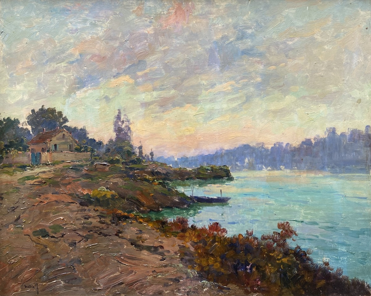 Alexandre Isaïloff (Constantinople 1869 - Paris 1944) Grec Au bord de la rivière 