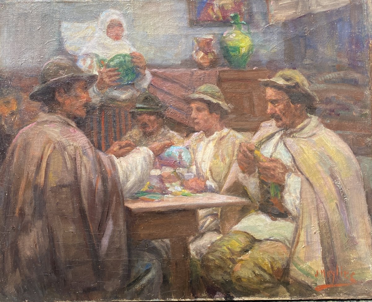 Jean NEYLIES (1869-1938)  Le Repas Roumanie