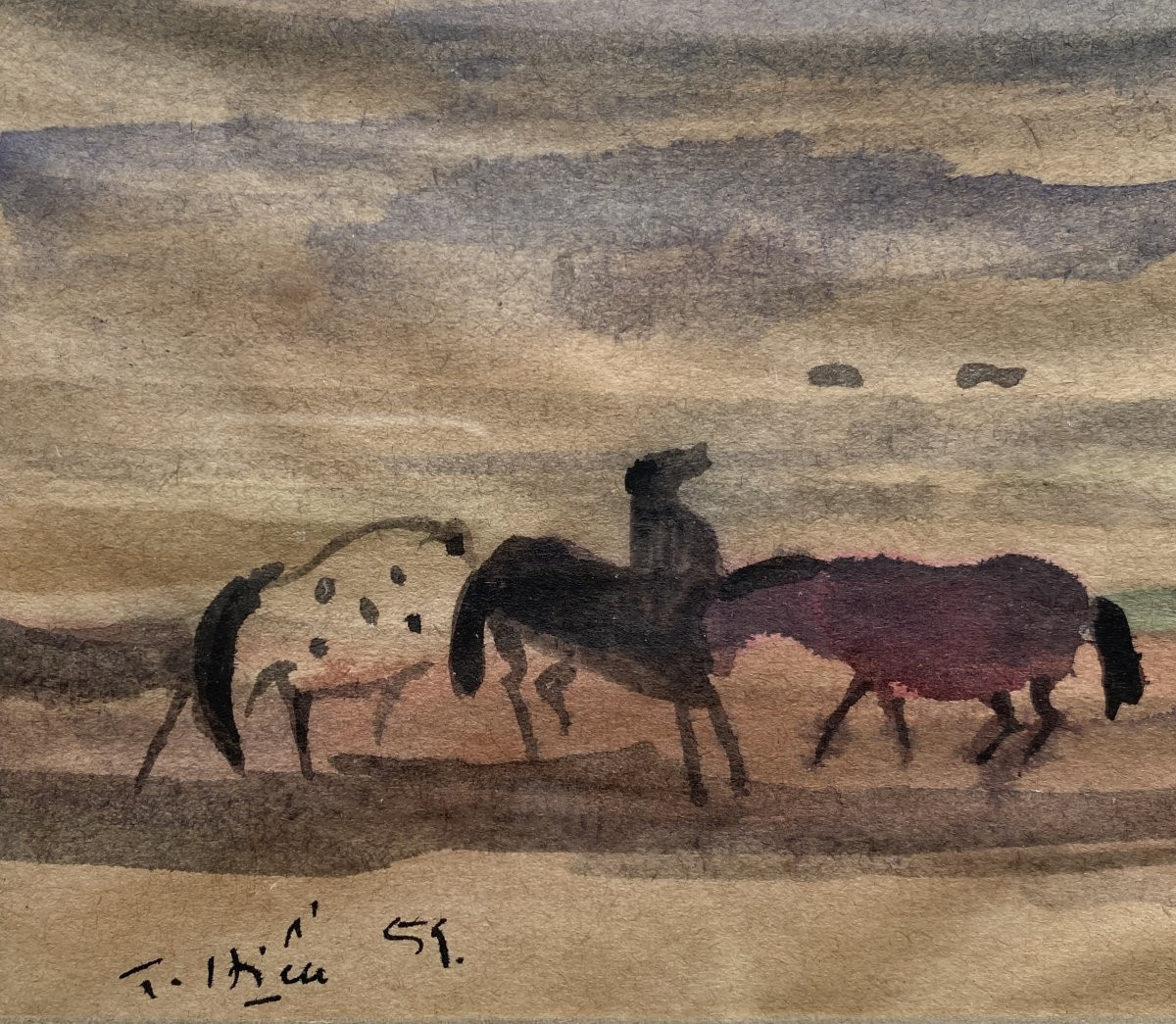 20th Century Indochinese School The Horses-photo-2