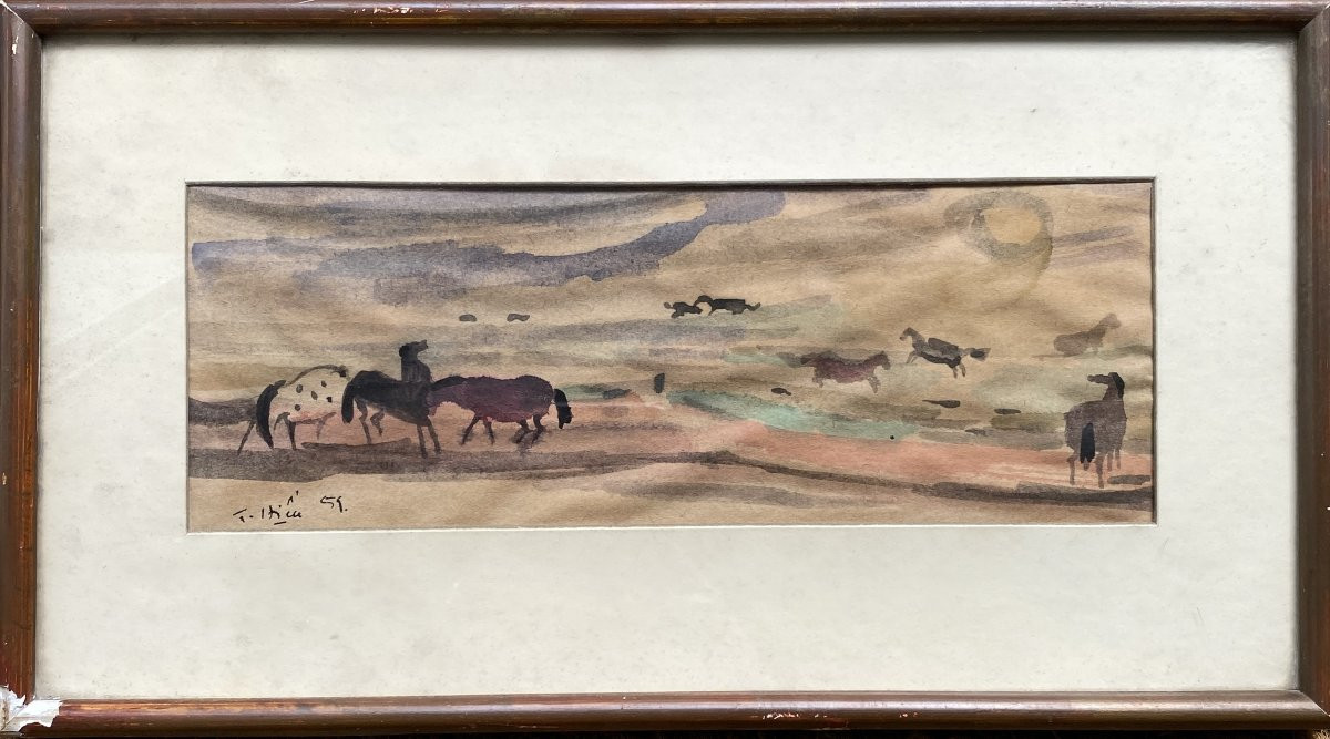 20th Century Indochinese School The Horses-photo-4