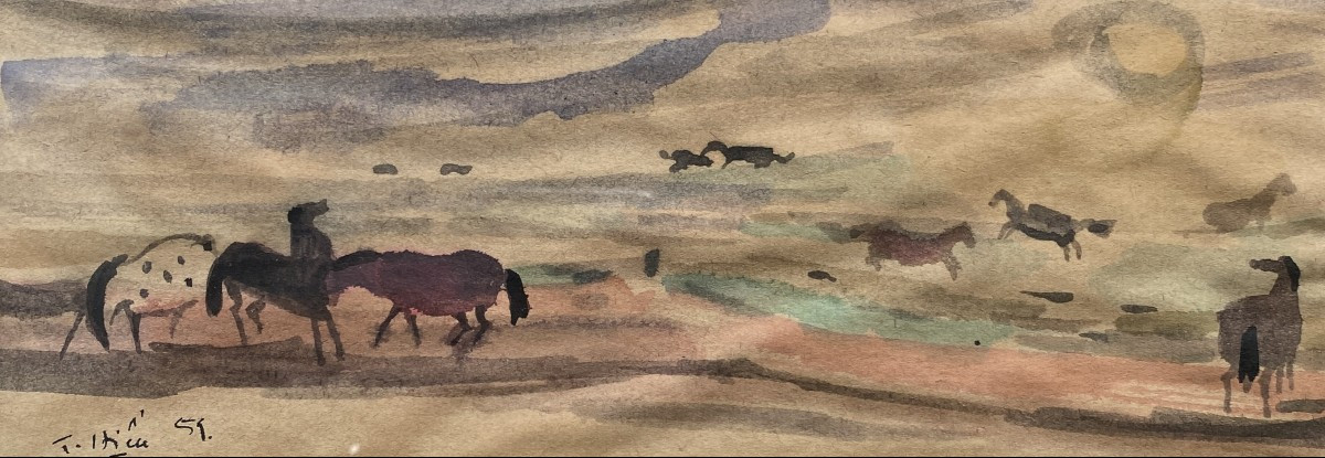 20th Century Indochinese School The Horses