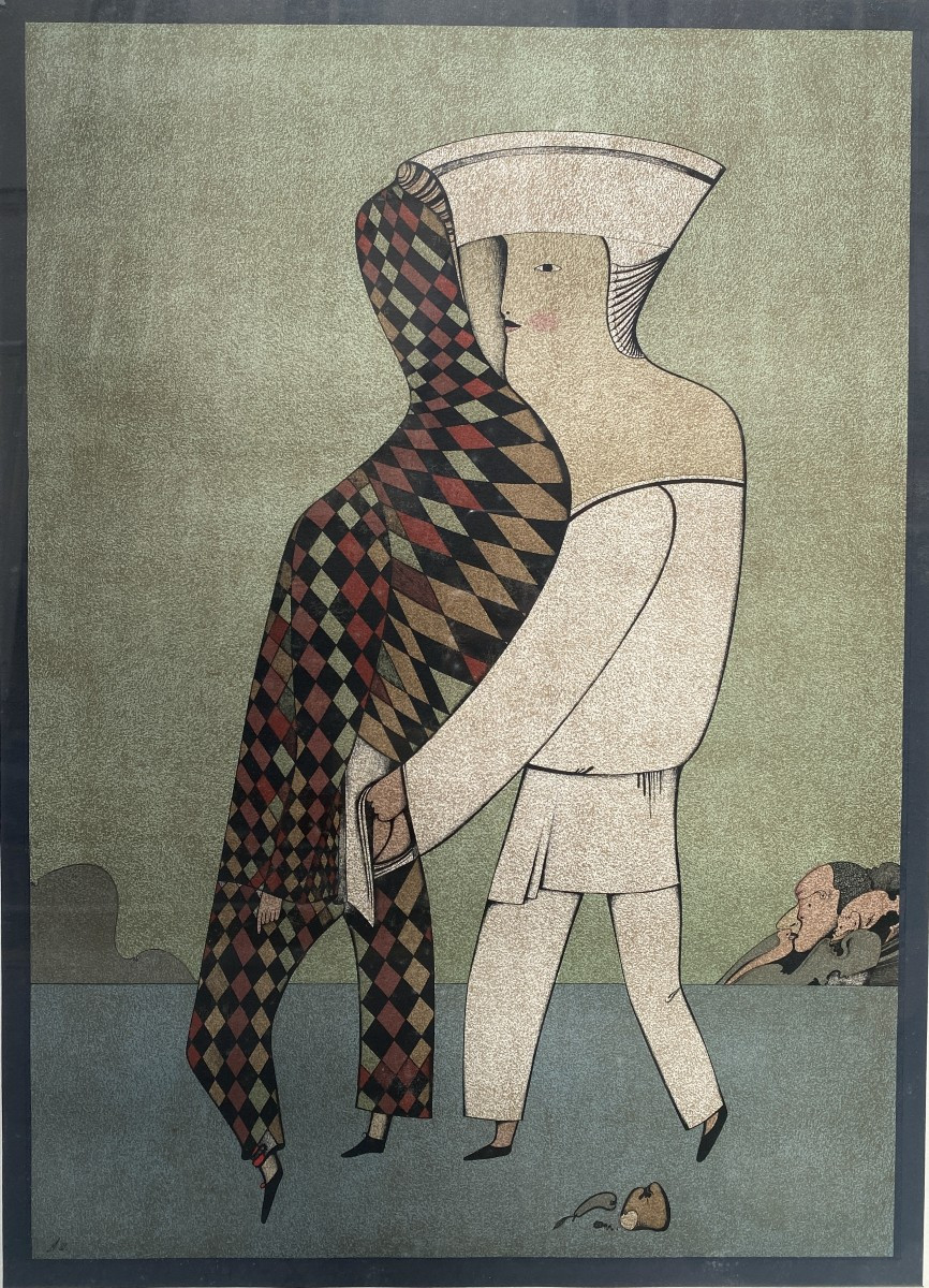 Mikhaïl Chemiakine (Moscou 1943) Russie Couple d'arlequins 
