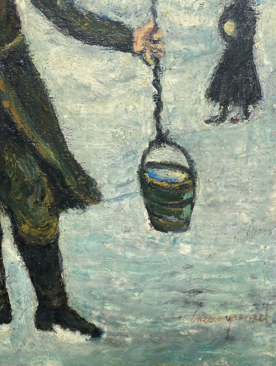 Boris Borvine Frenkel ( 1895 Kalisz- 1984 Evreux) Poland The Water Carrier In The Village-photo-2