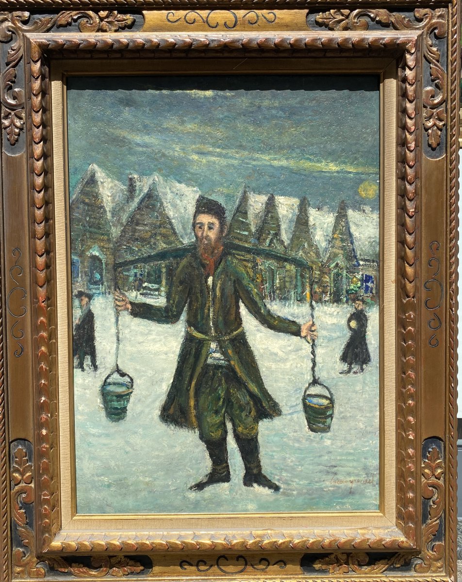 Boris Borvine Frenkel ( 1895 Kalisz- 1984 Evreux) Poland The Water Carrier In The Village-photo-3