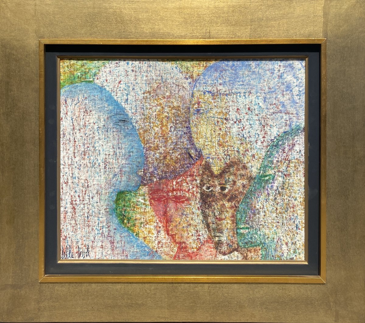 Bella Brisel (tiberias 1929 - Tel Aviv 1982) Israel Multicolored Portraits-photo-2