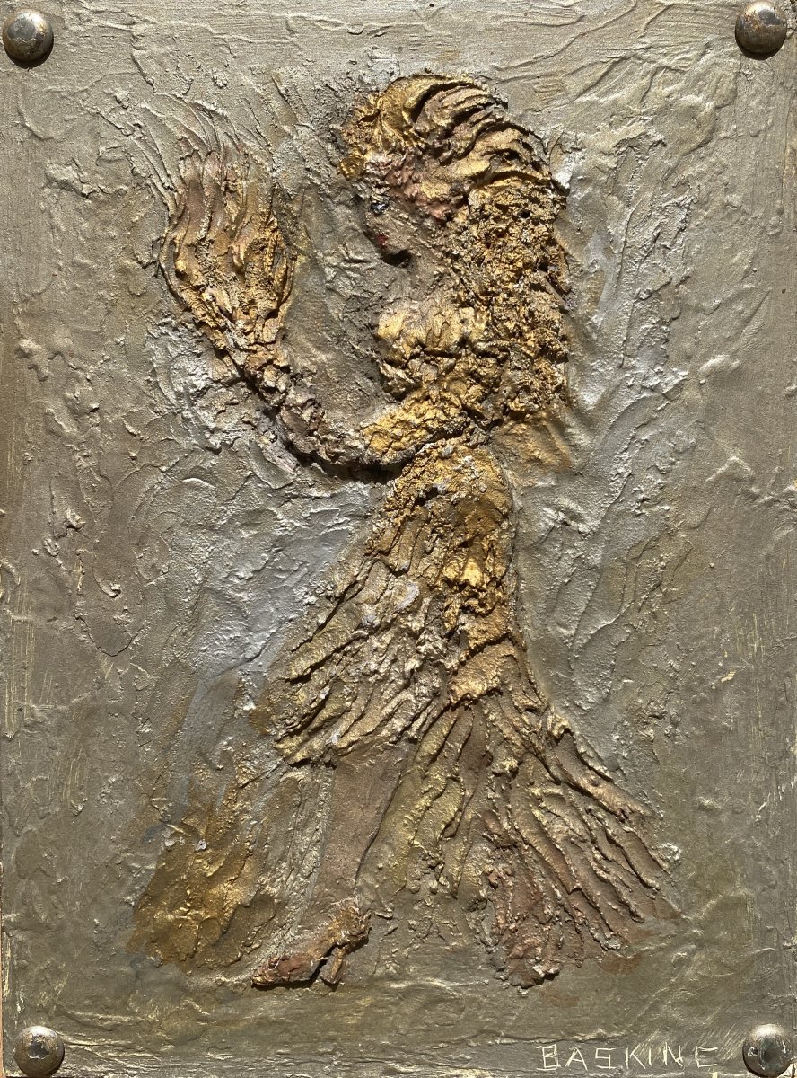 Maurice Baskine (1901 Kharkiv - 1968 Paris) Russie Femme aux flammes 