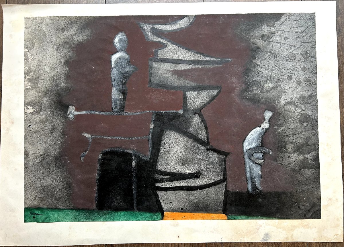 Paul Ackerman (jassy 1908 - Paris 1981) Set Of 3 Works On Paper Romanian Painter-photo-2
