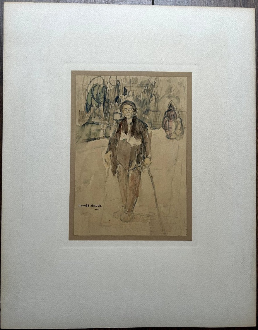 Jules Adler (luxeuil Les Bains 1865 - Nogent Sur Marne 1952) Walker Drawing-photo-2