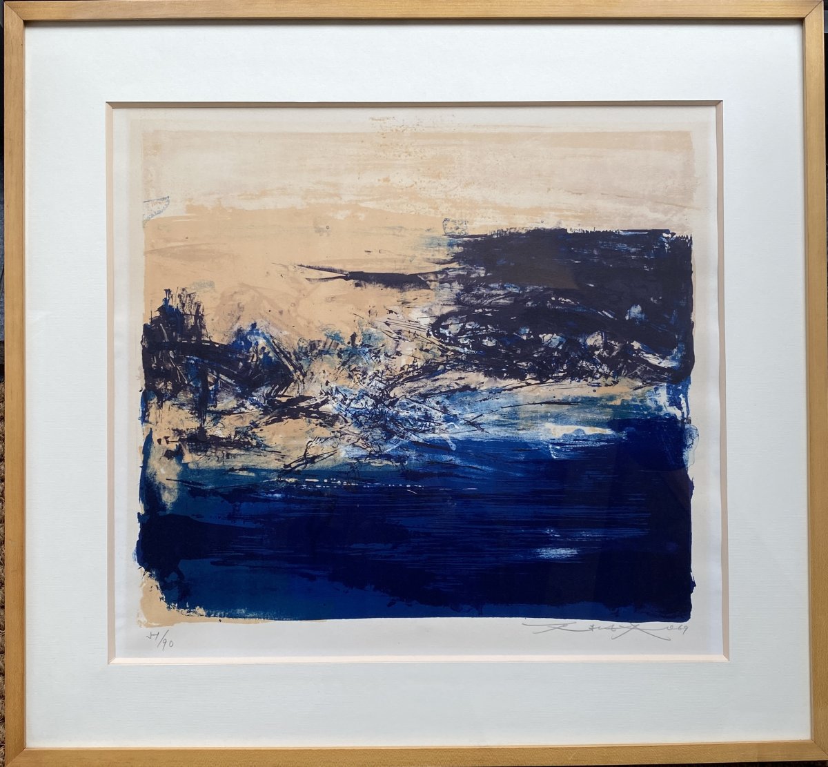 Zao Wou-Ki (Pékin 1920 - Nyon 2013) Chine Composition bleue -photo-2