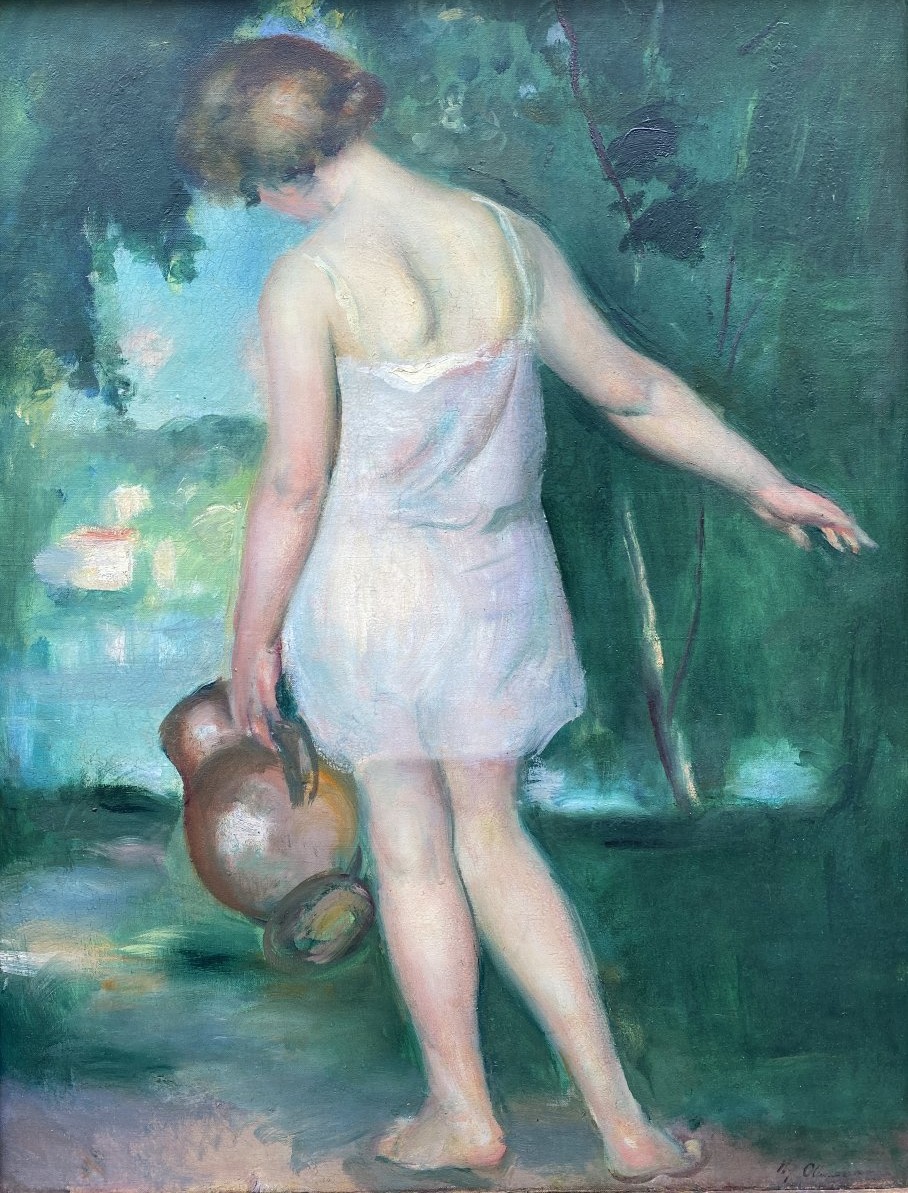 Henry Ottmann (Ancenis 1877 - Vernon 1927) Jeune femme à la cruche 