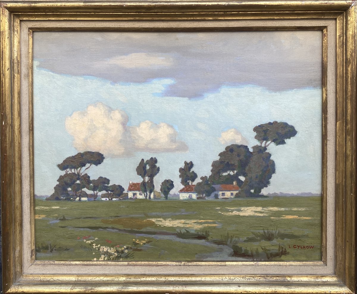 Louis Cylkow (1877 Varsovie - 1934) Pologne Maison au pays vendéen -photo-2