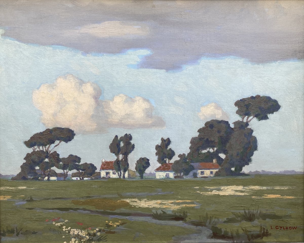 Louis Cylkow (1877 Varsovie - 1934) Pologne Maison au pays vendéen 