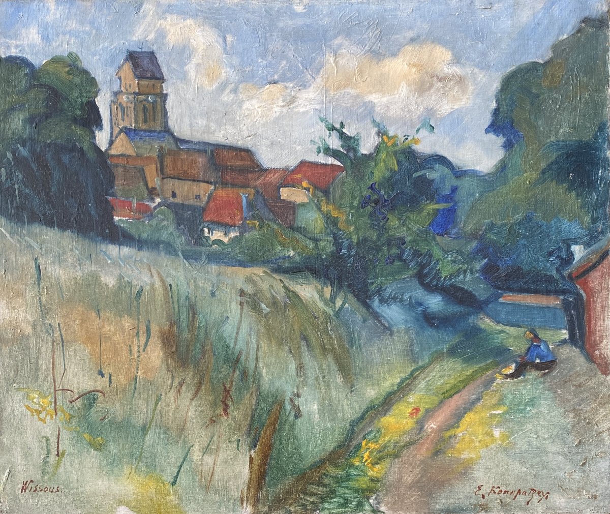 Eugène Konopatzky (Loutsk 1887- Paris 1962) Ukraine Paysage de Wissous 