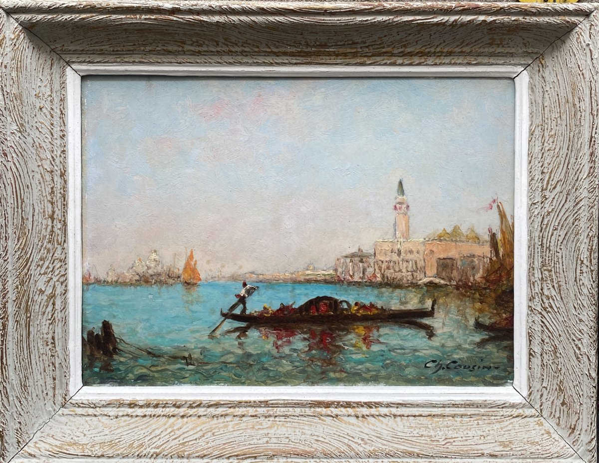 Charles Cousin (1807–1887) Gondolas In Venice -photo-2