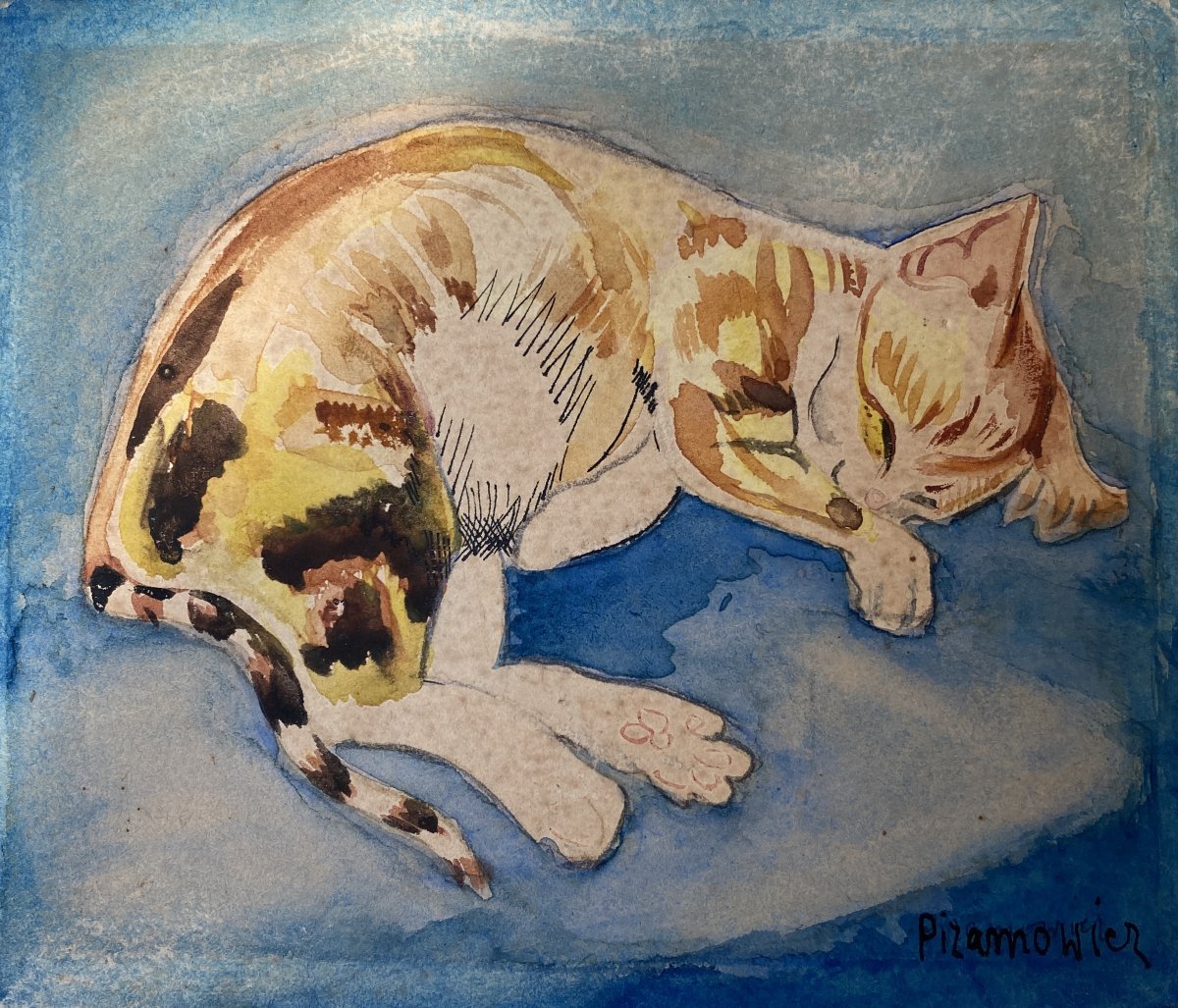 Zofia Piramowicz ( Radom 1880 - Clichy 1958) Pologne Le chat 