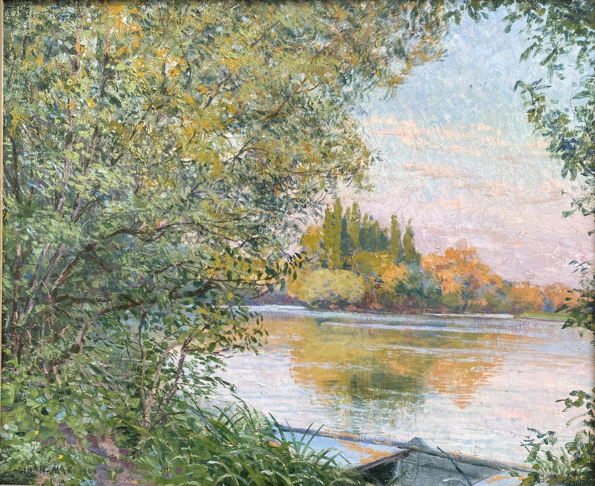 Léon Giran Max (paris 1867–paris 1927) The Banks Of The Oise 