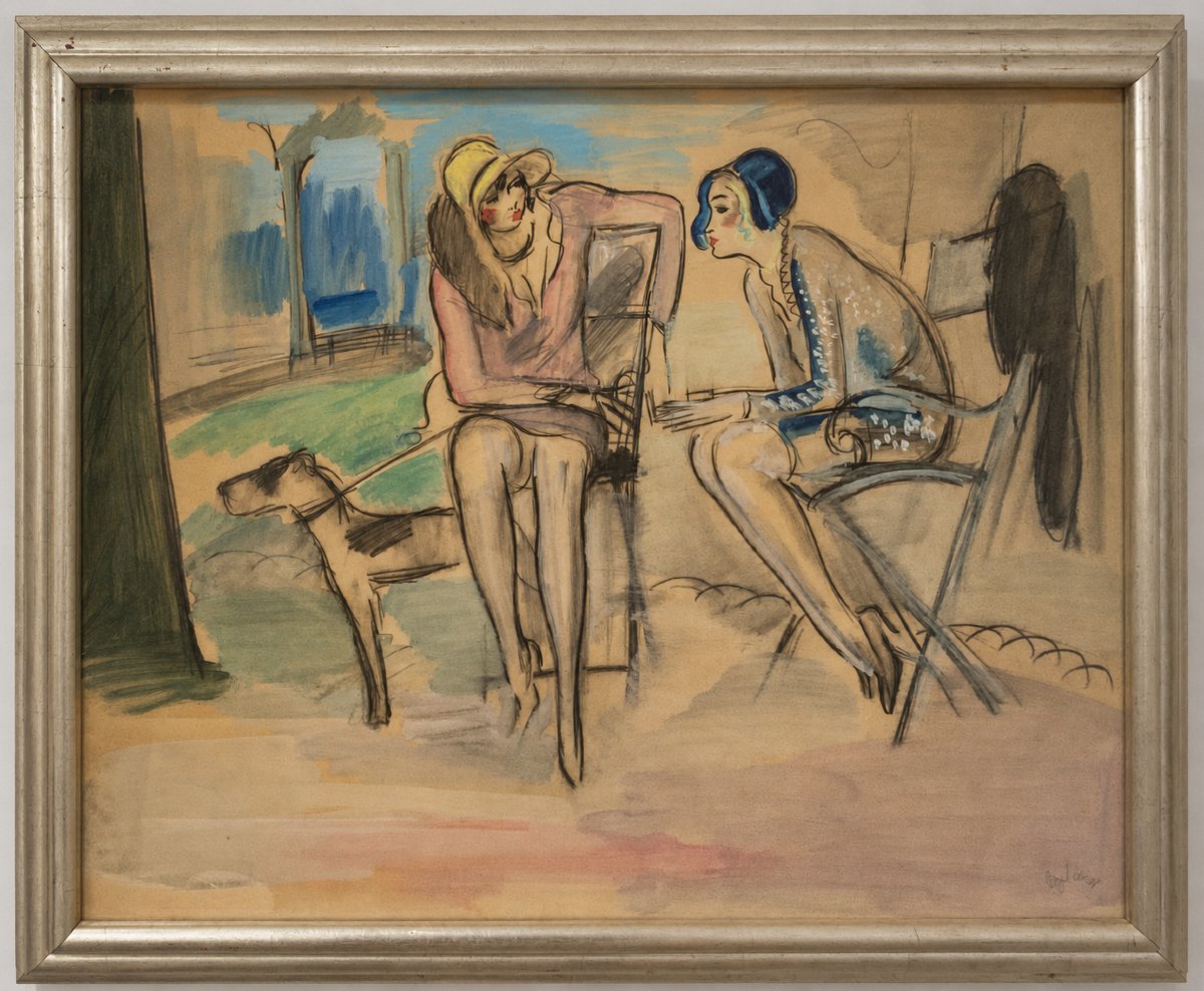 Milivoj Uzelac (mostar 1897 – Cotignac 1977) Bosnia And Herzegovina Two Women In Conversation -photo-2