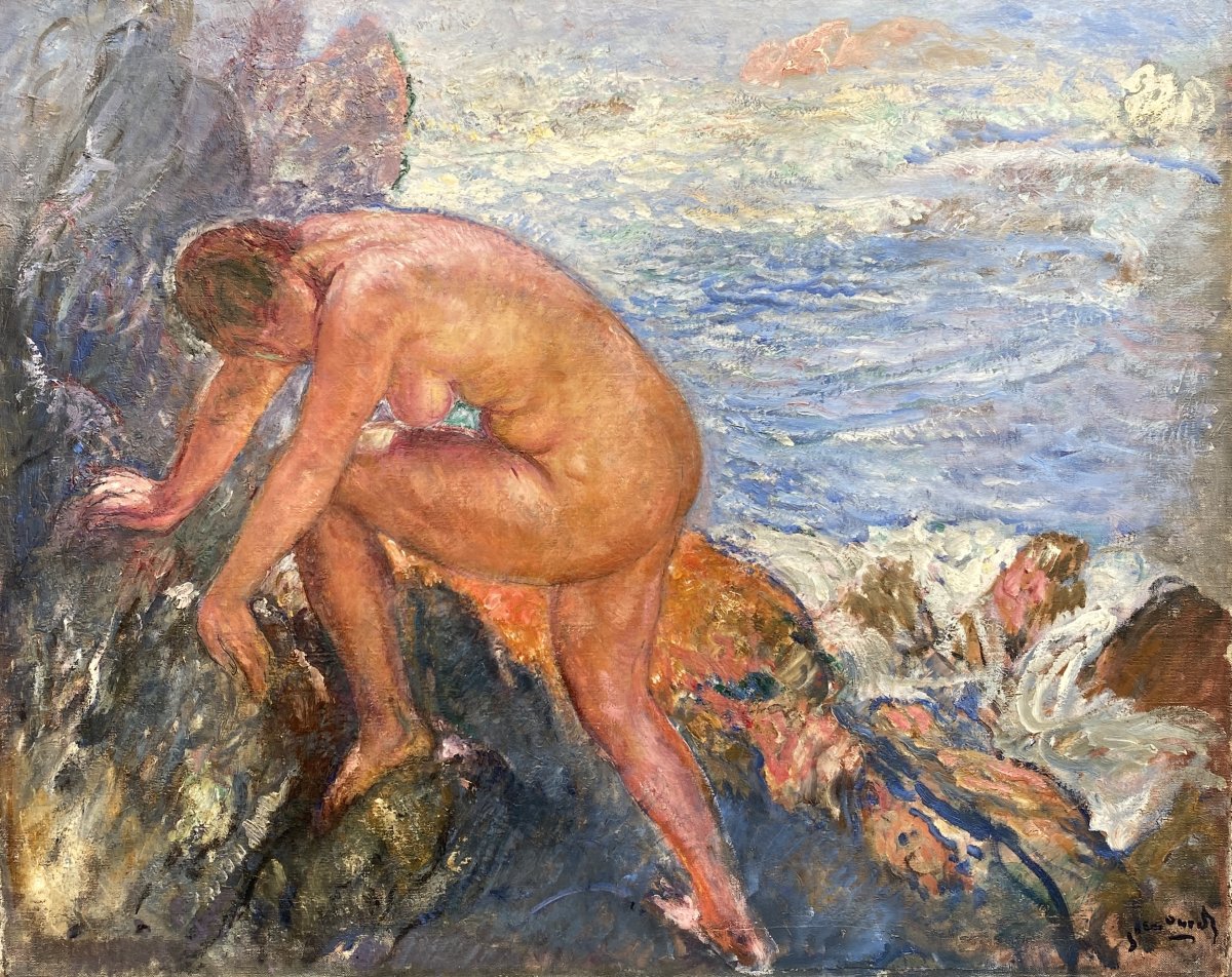 Michel Simonidy (1872 Bucharest – 1933 Paris) Romania: Nude Among The Rocks 
