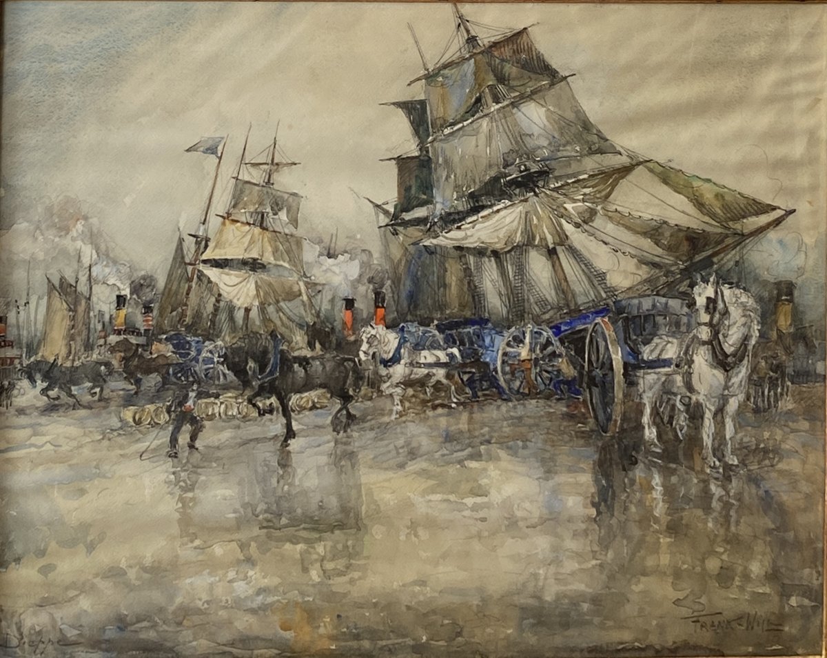 Frank Will (Nanterre 1900 - Clichy 1950) Attelages sur le port de Dieppe