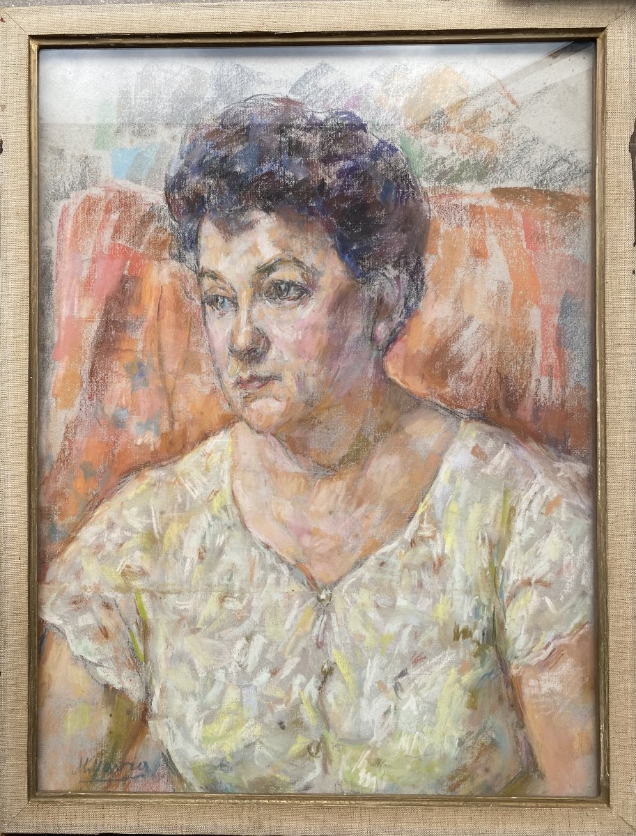 Mania Mavro (Odessa 1889- Paris 1969) Ukraine Portrait d'une dame -photo-2