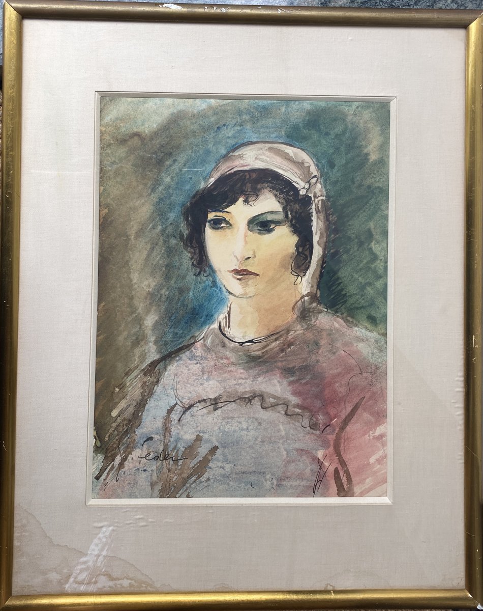 Adolphe Feder (odessa 1886 – Auschwitz 1943)  Portrait Of A Young Lady -photo-2