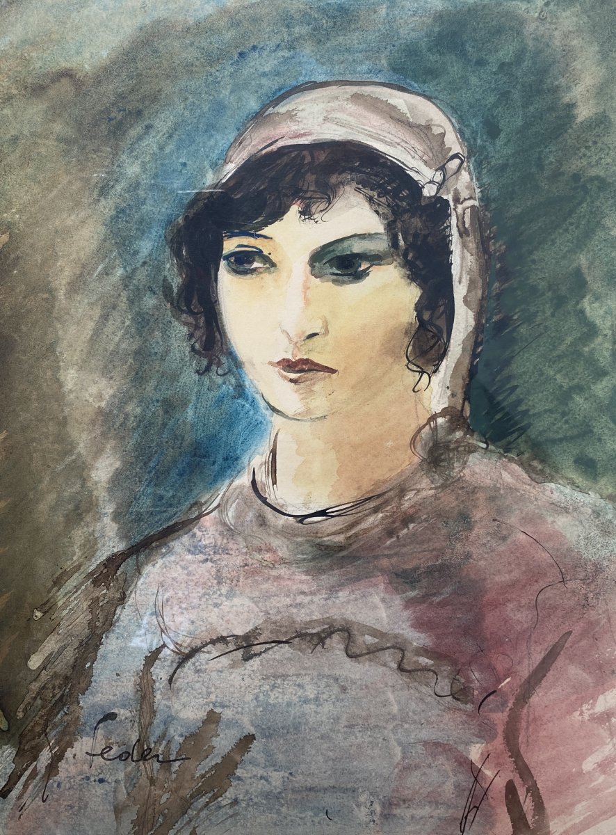 Adolphe Feder (odessa 1886 – Auschwitz 1943)  Portrait Of A Young Lady 