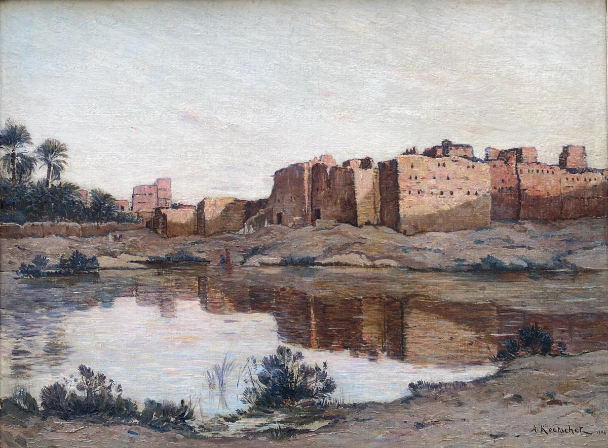 Achille Koetschet (1862–1895) Switzerland Orientalist Landscape 