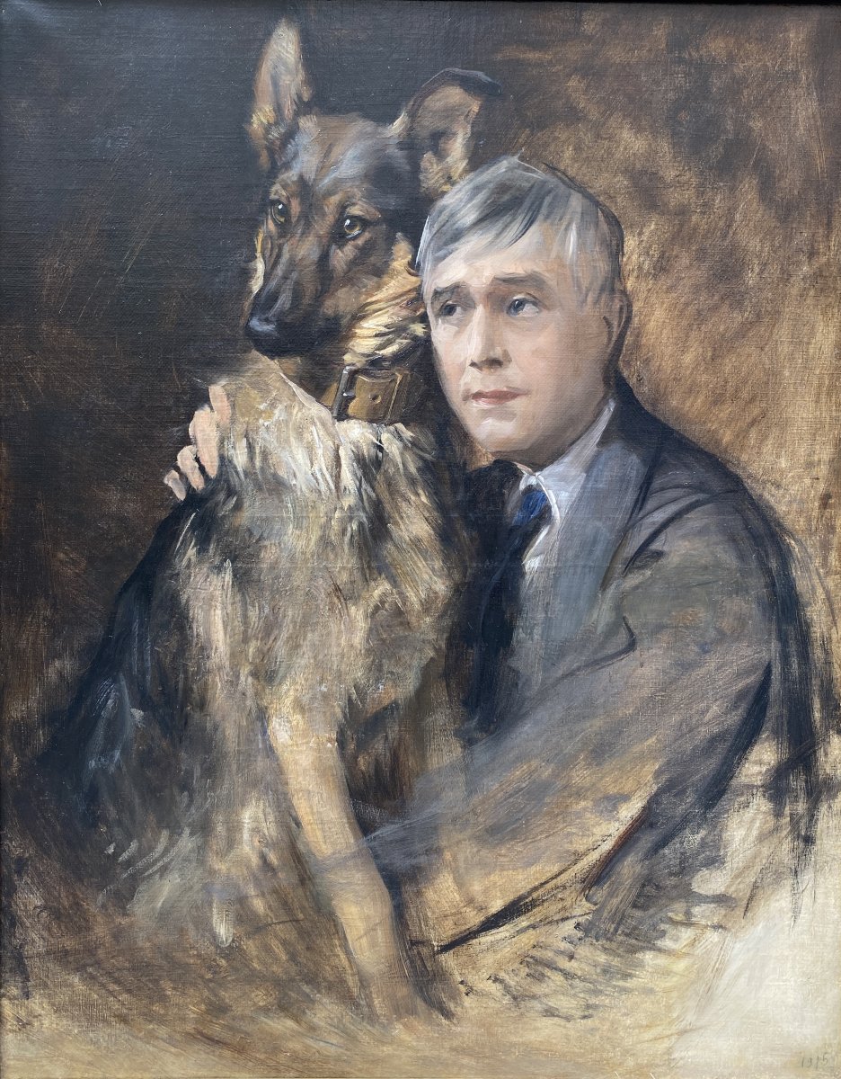 Tadé Styka (Kielce 1889 - New-York 1954) Pologne Portrait de Maurice Maeterlinck