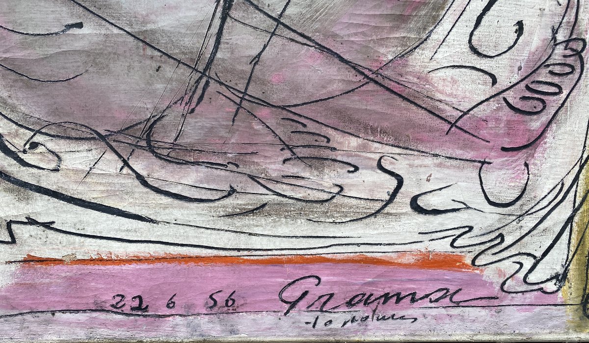 Costas Grammatopoulos (1916 - Athènes 2003) Grec Nu au perroquet -photo-2