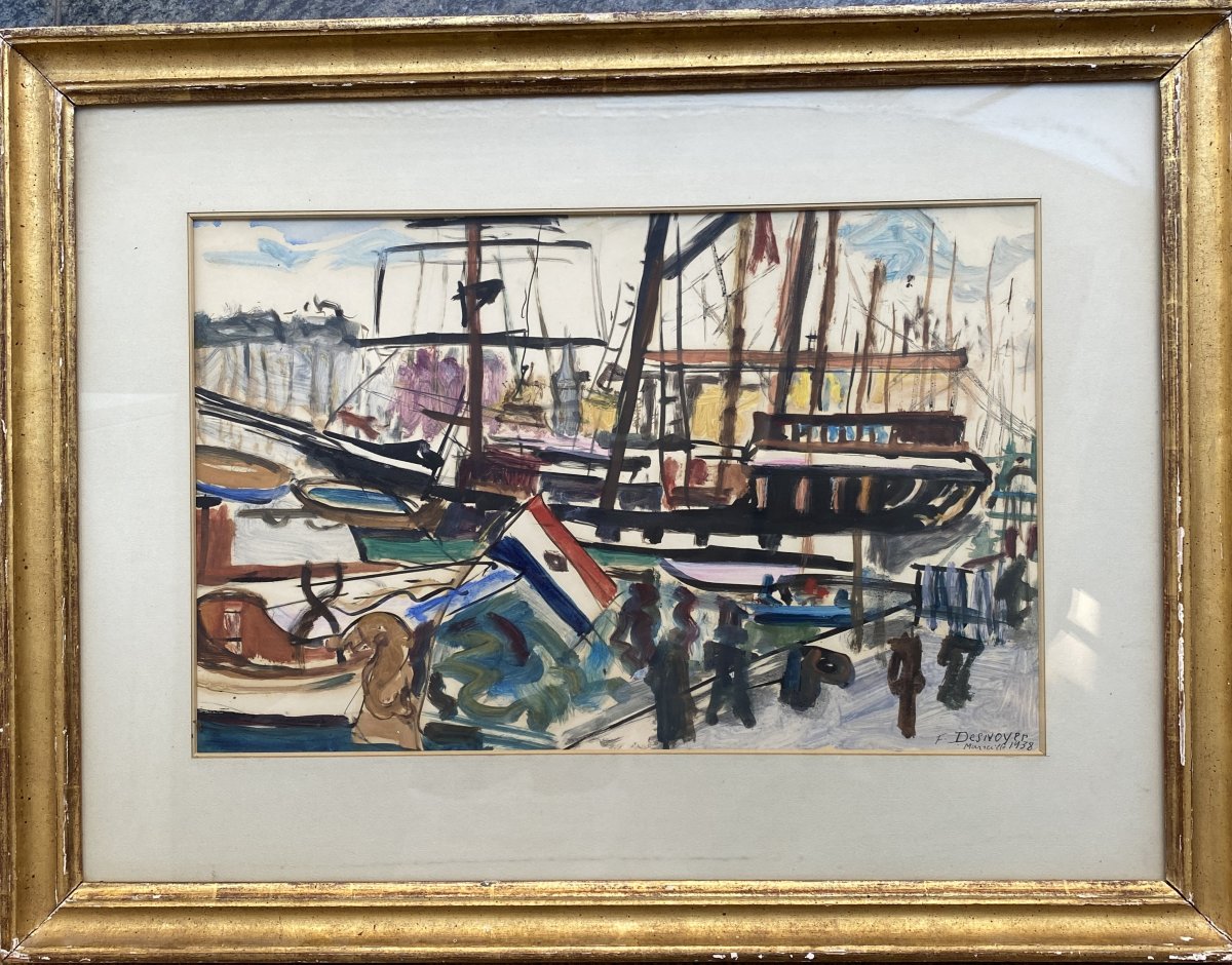 François Desnoyer (montauban 1894 – Saint-cyrien 1972) Old Port Of Marseille -photo-2