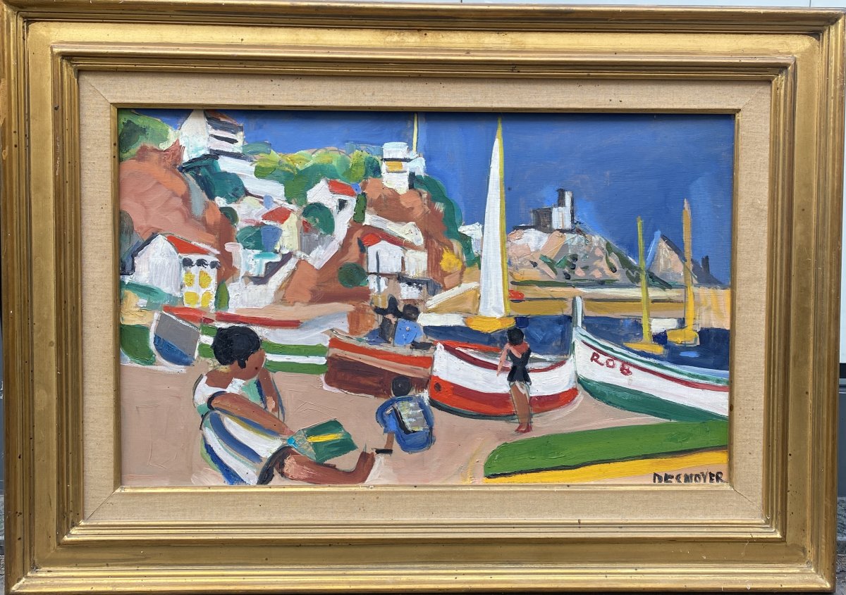 François Desnoyer (montauban 1894 – Saint-cyrien 1972) Mediterranean Port-photo-2