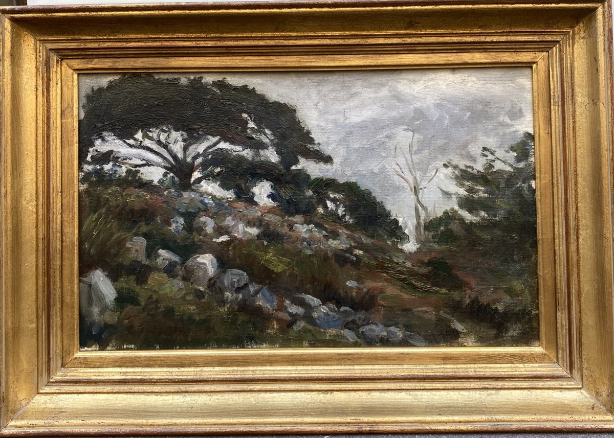 Leon Hirszemberg (Lodz 1870 - Paris 1945) Pologne Paysage rocheux et boisé -photo-2