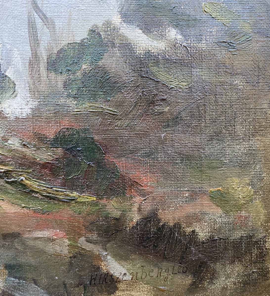 Leon Hirszemberg (Lodz 1870 - Paris 1945) Pologne Paysage rocheux et boisé -photo-3