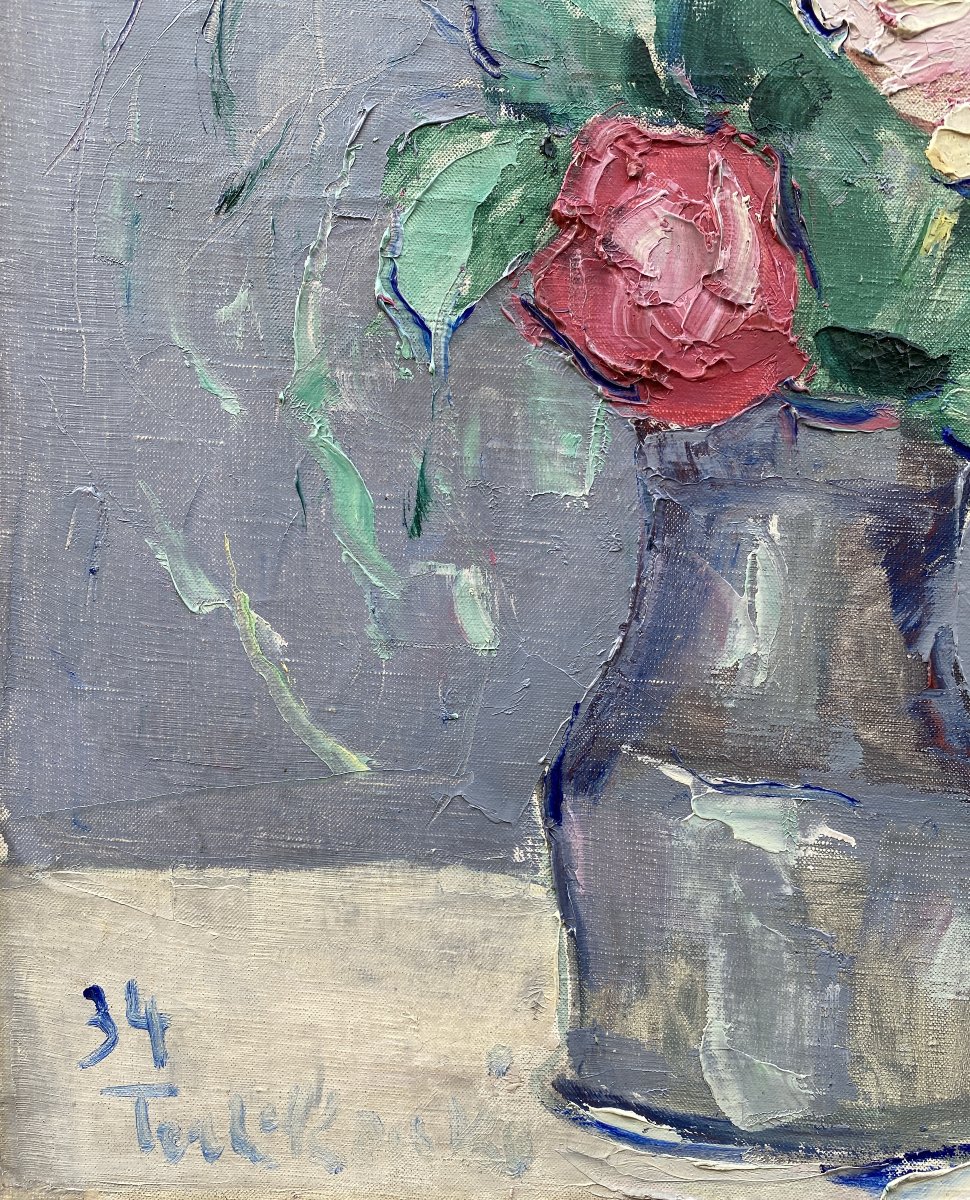 Vladimir de Terlikowski (Poraj 1873 - Paris 1951) Pologne Bouquet de roses -photo-2