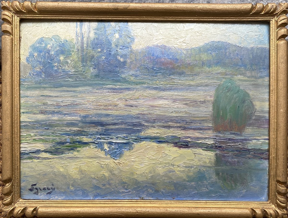 Josef Syrovy (přerov Nad Labem, 1879–prague, 1956) Czech Republic Fog Over The Water -photo-2