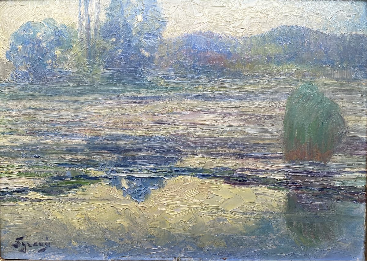 Josef Syrovy (přerov Nad Labem, 1879–prague, 1956) Czech Republic Fog Over The Water 